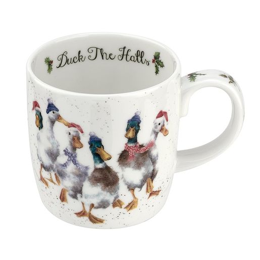 Vánoční porcelánový hrnek Wrendale Designs "Duck the Halls", 0,31 l - Kachny