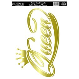 Nažehlovací nálepka Cadence, 21x30 cm, zlatá - Queen