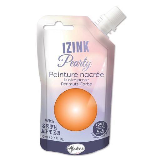 Perleťová barva Aladine Izink Pearly, 80 ml - tangerine, oranžová