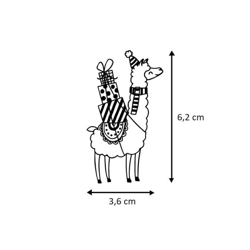 Dřevěné razítko Aladine, vel. G - Vánoční lama