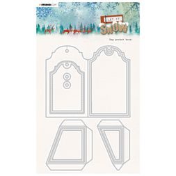 Vyřezávací šablony Studio Light "Let it Snow, 12 ks - Otevírací visačka