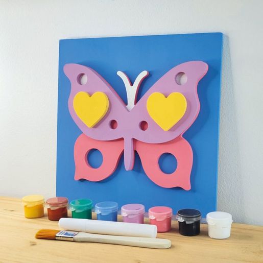 Dřevěný obrázek k dotvoření Aladine - Motýl
