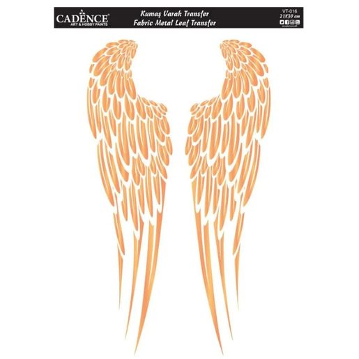 Nažehlovací nálepka Cadence, 21x30 cm, měděná - Křídla