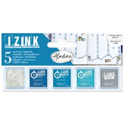 Razítkovací polštářky Aladine Izink Quick Dry, 5 ks - zimní barvy