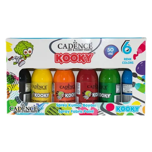 Barvy na textil ve spreji Cadence Kooky, 50 ml, 6 barev - pro děti