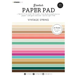 Blok barevných papírů Studio Light "Vintage Spring", A5, 36 l. - vintage jaro