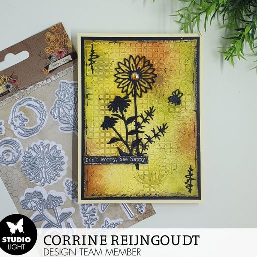 Vyřezávací šablony Studio Light "Sweet Bee Memories", 11 ks - Včelka a květy