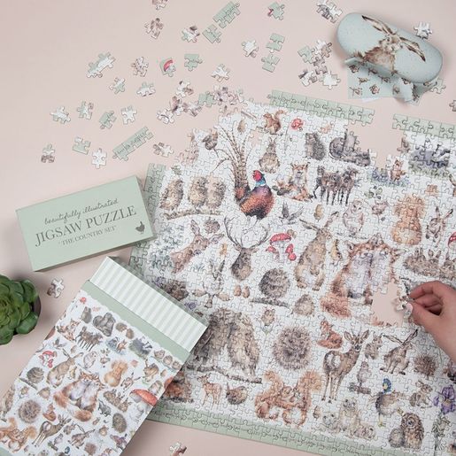 Puzzle Wrendale Designs "Country Set", 1000 dílků - Lesní zvířátka