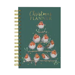 Vánoční plánovač Wrendale Designs "Rockin' Robins", A5 - Červenky