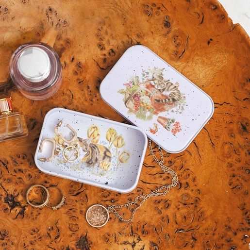 Plechová krabička na drobnosti Wrendale Designs "Purrrfect Birthday" - Kočka