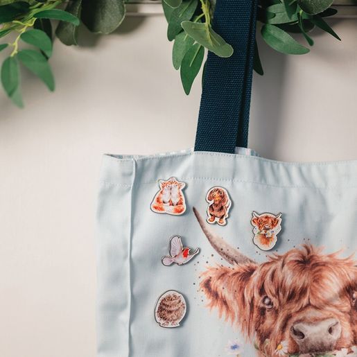 Pevná plátěná taška Wrendale Designs "Daisy Coo" - Kráva