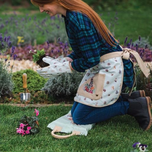 Zahradní podložka pod kolena Wrendale Designs "Chirpy Chaps" - Vrabci a králíci