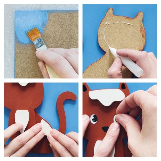 Dřevěný obrázek k dotvoření Aladine - Kočka