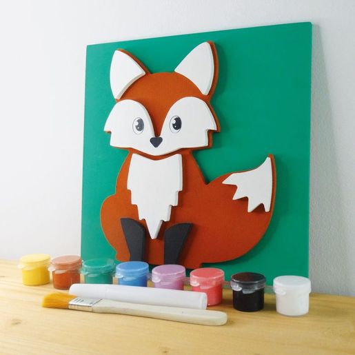 Dřevěný obrázek k dotvoření Aladine - Liška