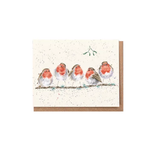 Dárková kartička Wrendale Designs "Tis The Season" - Červenky, vánoční