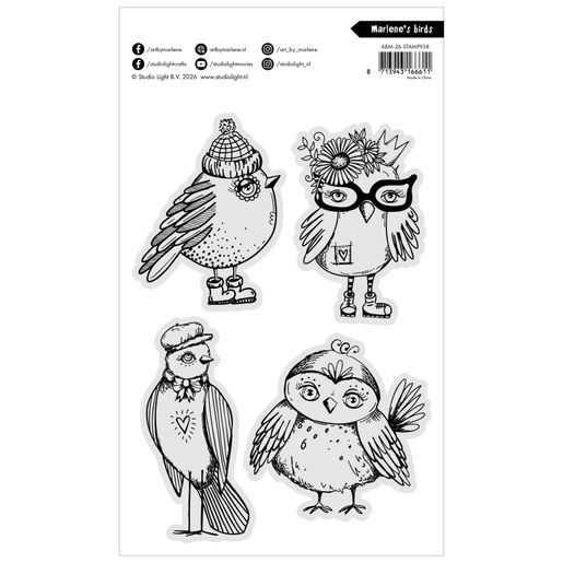 Gelová razítka Studio Light "26“, 4 ks - Marlenini ptáčci