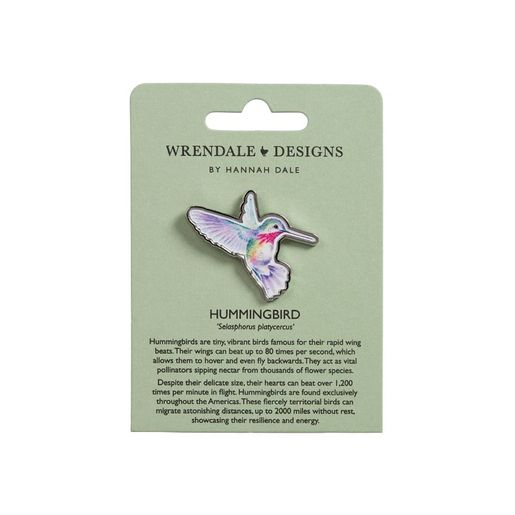 Kovová brož Wrendale Designs "Wisteria Wishes" - Kolibřík
