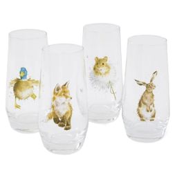 Sklenice na míchané nápoje Wrendale Designs, 4 ks - Polní zvířata