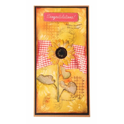 Gelová razítka Studio Light "Sunflower Kisses", 7 ks - Retro etikety