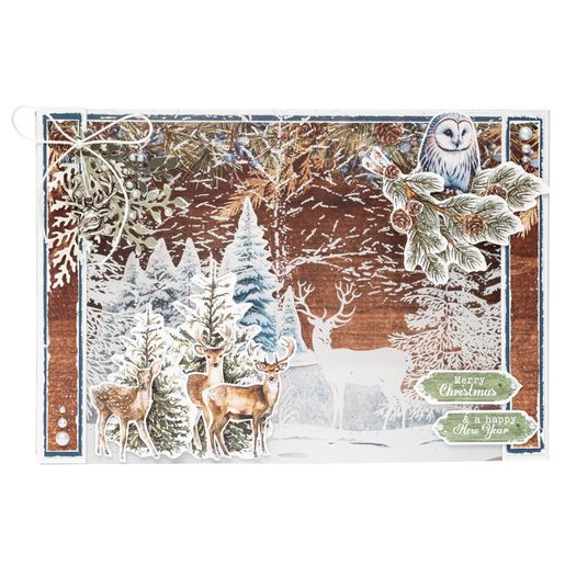 Blok s papírovými výseky Studio Light "Winter Wonderland", A5, 20 l. - Zima se zvířátky
