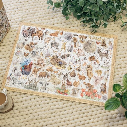 Puzzle Wrendale Designs "Farmyard Friends", 1000 dílků - Farma