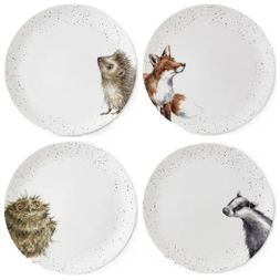 Jídelní porcelánové talíře Wrendale Designs, 4 ks - Lesní zvířata