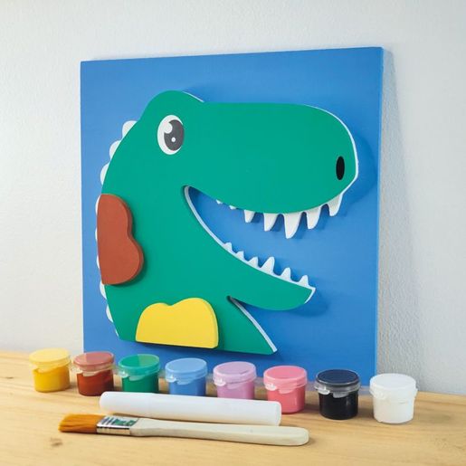 Dřevěný obrázek k dotvoření Aladine - Dinosaurus