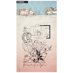 Gelové razítko Studio Light "Vintage Diaries", 6,2x9,3 cm - Růže