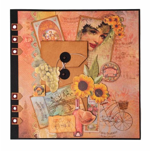 Gelová razítka Studio Light "Sunflower Kisses", 7 ks - Retro etikety