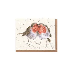 Dárková kartička Wrendale Designs "Birds Of A Feather" - Červenky, vánoční