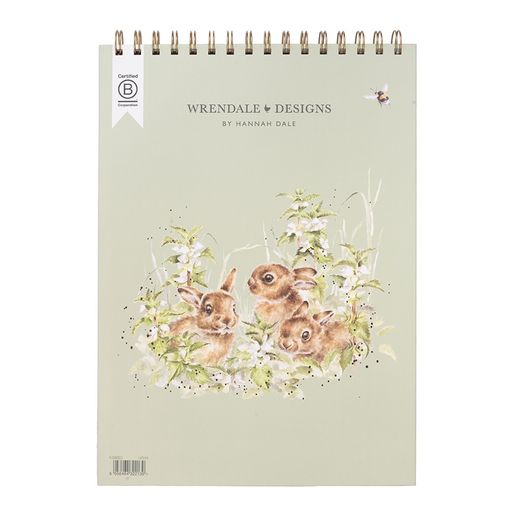 Kroužkový skicák Wrendale Designs "Hedgerow", A4, 24 l. - Polní zvířata