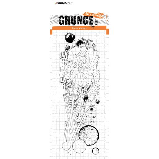 Gelové razítko Studio Light "Grunge", 21x7,4 cm - Kosatec