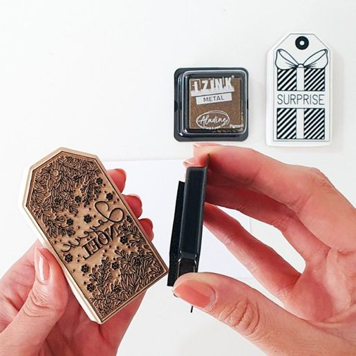 Razítka Aladine Stamp with Love, 9 ks - Vánoční visačky