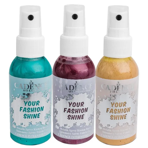 Metalické textilní barvy ve sreji Your Fashion Shine,100ml (i na tmavý textil) - VYBERTE 