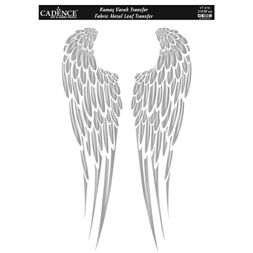 Nažehlovací nálepka Cadence, 21x30 cm, stříbrná - Křídla