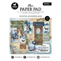 Mini kreativní blok Studio Light "Winter Wonderland", A7, 24 l. - Zima se zvířátky