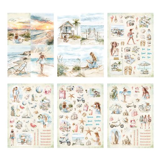 Kreativní blok s výseky Studio Light "Summer Celebration", A4, 28 l. - U moře