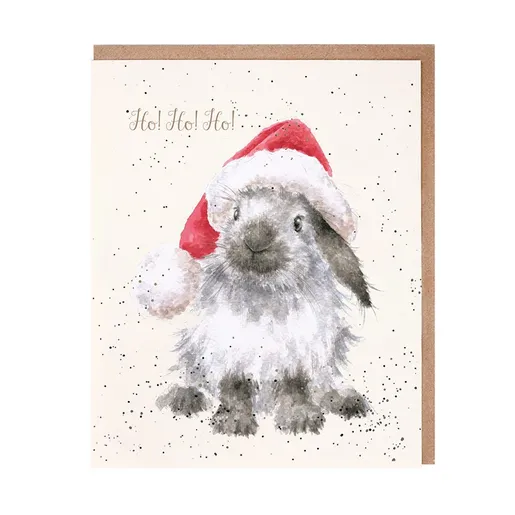 Vánoční přání Wrendale Designs "Ho Ho Ho" - Králík