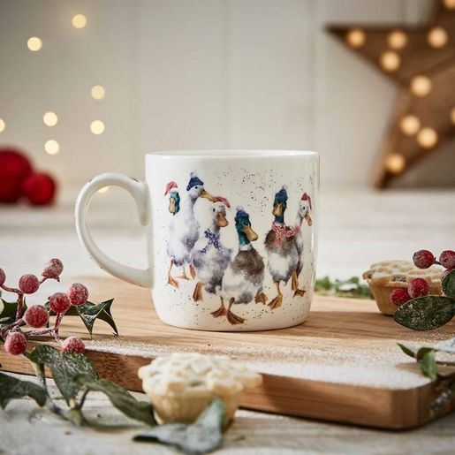 Vánoční porcelánový hrnek Wrendale Designs "Duck the Halls", 0,31 l - Kachny