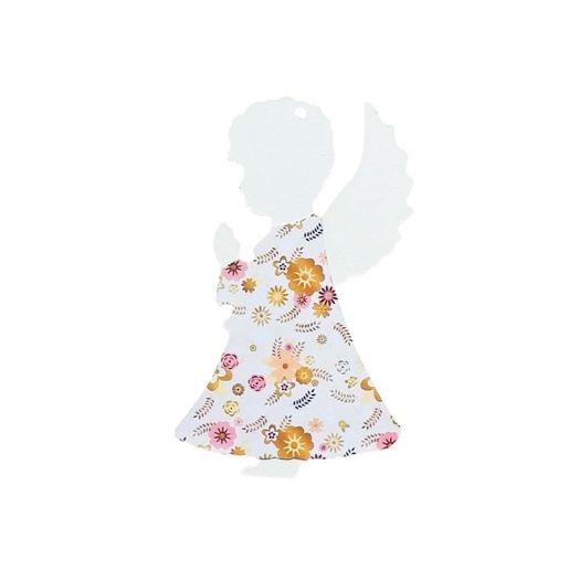 Dřevěný výřez k dekoraci Gomille, závěsný, 15 cm - Modlící se anděl
