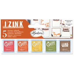 Razítkovací polštářky Aladine Izink Quick Dry, 5 ks - podzimní barvy