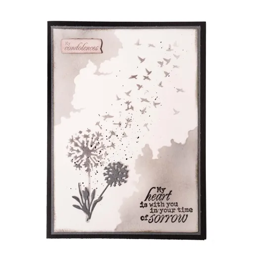 Gelová razítka Studio Light "In Loving Memory", 7 ks - Kondolenční