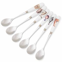 Čajové lžičky s porcelánovou rukojetí Wrendale Designs, 6 ks - Lesní zvířata