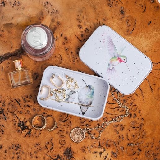 Plechová krabička na drobnosti Wrendale Designs "Wisteria Wishes" - Kolibřík